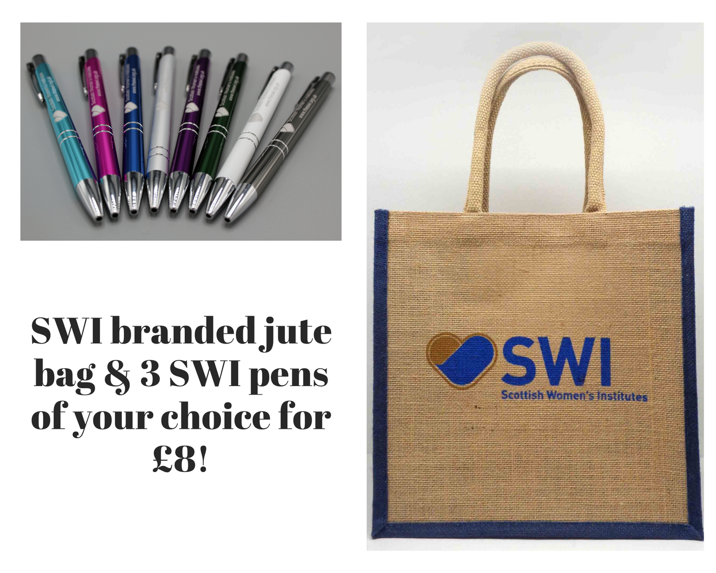 **MULTIBUY OFFER** SWI Branded Jute Bag & 3 pens!!