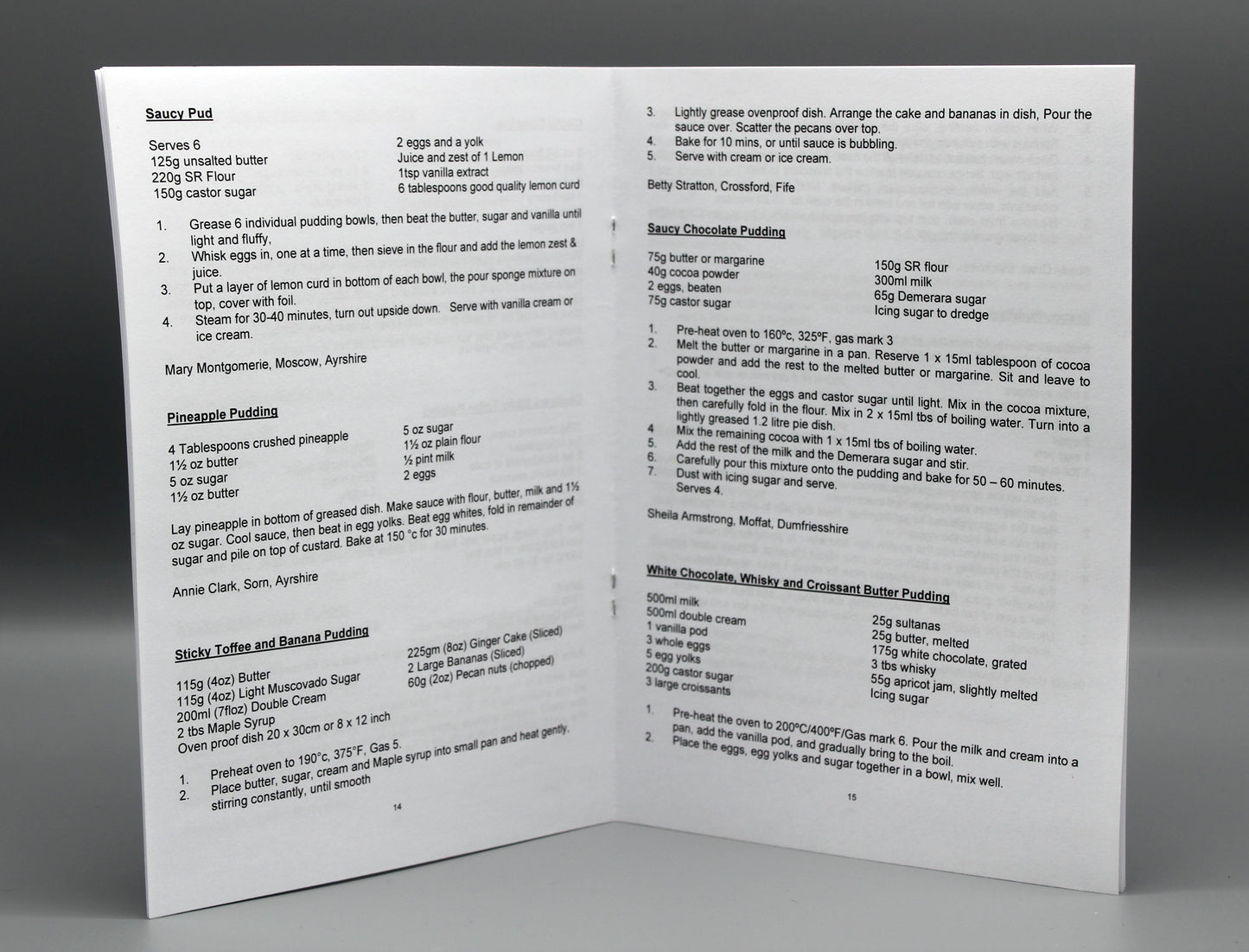 Morgan Trophy - Hot Puddings Recipe Book